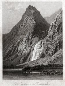 Cascade de Pissevache. (kaiverrus, noin 1830) tekijältä German School