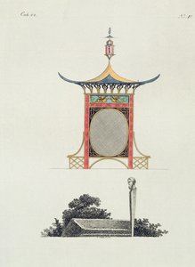 Chinese Garden Screen, viimeaikaisista uusista ideoista puutarhaan, julkaistu 1779 tekijältä German School