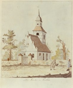 Kirkko Pankowissa, Berliinissä (värillinen etsaus) tekijältä German School