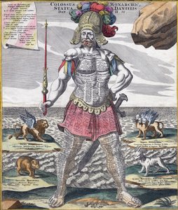 Colossal King Astride His Empire, n.1750 (kaiverrus) tekijältä German School