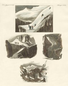 Mitä tulee Mount Blanc -vuoren nousuun (värillinen kaiverrus) tekijältä German School