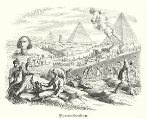 Pyramidien rakentaminen, muinainen Egypti (kaiverrus) tekijältä German School