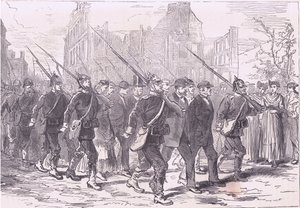Vankien saattue, Cassells, Ranskan ja Saksan välisen sodan historia, julkaisija Cassell and Company Limited, n. 1890 (litho) tekijältä German School