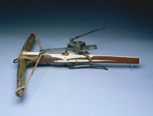 Varsijousi, n.1460-70 (puu, luu, sarvi, rauta, teräs ja pergamentti). tekijältä German School
