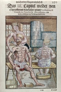 Kuppaus, Georg Bartischin (1535-1636) Ophthalmodouleiasta, joka julkaistiin Dresdenissä vuonna 1583 (värillinen puupainatus) tekijältä German School