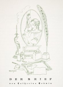 Der Brief kirjoittanut Catherina Godwin, Styl, pub.1922 (pochoir print) tekijältä German School