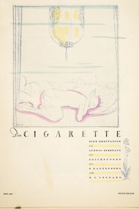 Die Cigarette eine Meditation, teoksesta Styl, julkaisu 1922 (pochoir-painatus). tekijältä German School