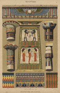 egyptiläinen, arkkitehtuuri ja maalaus (väri litho) tekijältä German School