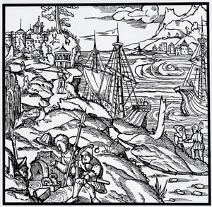 Kaiverrus De re metallicasta (Metallien luonteesta), Georg Pawer tai Georgius Agricola (1494-1555) tekijältä German School