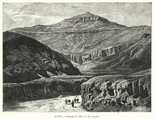 Sisäänkäynti Kuninkaiden laaksoon, Egypti (litho) tekijältä German School