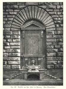 Esimerkki rustifikaatiosta, Filippo Brunelleschi, Palazzo Pitti, Firenze, Italia (kaiverrus) tekijältä German School