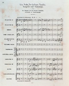 Ensimmäinen sivu kappaleen The Flight Into Egypt, op. 25, Hector Berliozin alkusoitto tekijältä German School