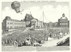Montgolfier Brothersin ilmapallon lento Versaillesissa tekijältä German School