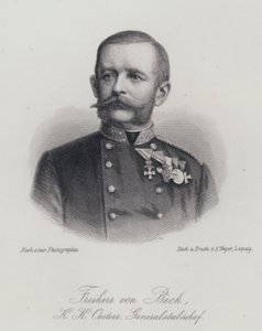 Friedrich von Beck-Rzikowsky, itävaltalainen kenraali (kaiverrus) tekijältä German School