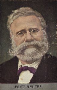 Fritz Reuter (1810-1874), saksalainen romaanikirjailija (väriliitoskuva) tekijältä German School