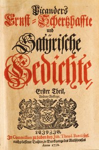Picanderin "Satiiristen runojen" etuosa (Christian Friedrich Heinrici) tekijältä German School
