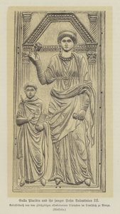 Galla Placidia, Rooman keisari Theodisius I:n tytär ja hänen poikansa Valentinianus III (kaiverrus) tekijältä German School