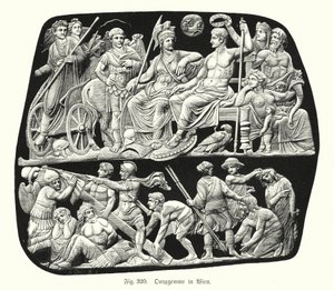Gemma Augustea, antiikin roomalainen onyx-reliefity cameo-kaiverrettu helmi (kaiverrus) tekijältä German School