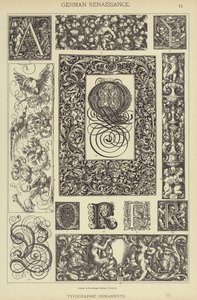 Saksalainen renessanssi, typografiset koristeet (väri litho) tekijältä German School