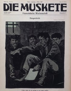 Saksalainen komedialehti Die Muskete julkaistiin vuonna 1907. tekijältä German School