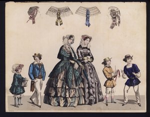 Saksalainen muotilautanen, 1800-luvun puoliväli (värikaiverrus) tekijältä German School