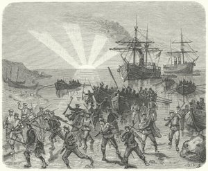 Giuseppe Garibaldi laskeutumassa Marsalaan, Sisiliaan tekijältä German School