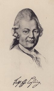 Gotthold Ephraim Lessing, saksalainen valistusfilosofi, kirjailija ja näytelmäkirjailija (litho) tekijältä German School