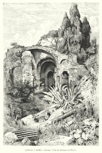 Hadrianuksen huvila, Tivoli, Italia (litho) tekijältä German School