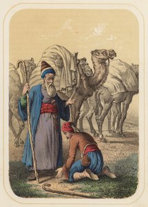 Harun al Rashid ja Abdallah kohtauksessa Tuhat ja yksi yö (värilitho) tekijältä German School