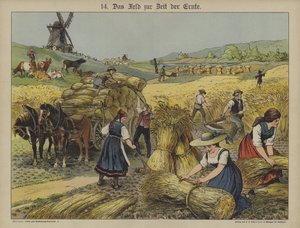 Sadonkorjuu (väri litho) tekijältä German School
