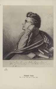 Heinrich Heine (1797-1856), saksalainen runoilija (litografia). tekijältä German School