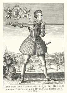 Henry Frederick, Walesin prinssi, Englannin kuninkaan James I:n vanhin poika (kaiverrus) tekijältä German School