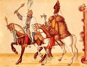 Unkarilaiset aateliset ottomaanien hovissa 1500-luvun lopulla (akvarelli paperille) tekijältä German School