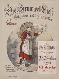 Kuvitus kuvitus lehteen Die Struwwel-Liese (värilitografia) tekijältä German School