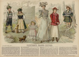 Illustrirte Frauen-Zeitungin kuvitus (värilitho) tekijältä German School