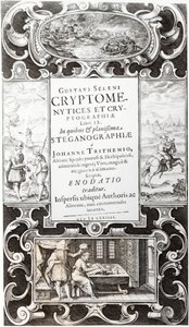 Kuvitus Gustavus Selenuksen (Augustus, Brunswickin herttua) 9. kirjasta Cryptomenysis ja kryptografia, 1624 tekijältä German School