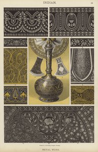 Intialainen, metallityö (väri litho) tekijältä German School
