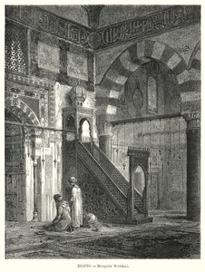 Amir Altinbugha al-Maridanin moskeijan sisustus, Kairo, Egypti (litho) tekijältä German School