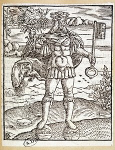 Janus (avain toisessa ja viiniköynnöksen oksa toisessa) - Saksa tekijältä German School