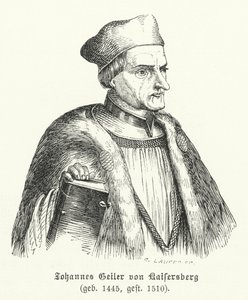 Johann Geiler von Kaisersberg, sveitsiläinen pappi ja teologi (kaiverrus) tekijältä German School