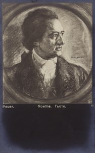 Johann Wolfgang von Goethe (1749-1832), saksalainen runoilija, romaanikirjailija ja näytelmäkirjailija (litografia). tekijältä German School