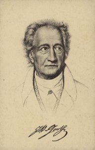 Johann Wolfgang von Goethe (1749-1832), saksalainen runoilija, romaanikirjailija ja näytelmäkirjailija (litografia). tekijältä German School
