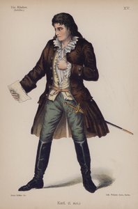 Karl, Friedrich Schillerin teoksesta Die Rauber (The Robbers) (värilitho) tekijältä German School