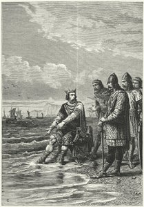King Canute ja aallot (kaiverrus) tekijältä German School