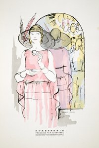 Koketterie, M. Gerstelin teemekko, Styl, pub.1922 (pochoir print) tekijältä German School
