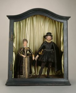 Moritz Hessenistä ja Juliana Nassau-Siegenistä, 1600-25 (vaha, silkki, villa, lasi ja puu)