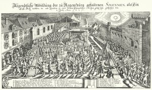 Uuden protestanttisen kirkon peruskivien muuraus Regensburgissa tekijältä German School