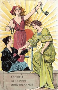 Vapaus, tasa-arvo, veljeys (väri litho) tekijältä German School