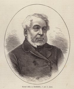 Lionel de Rothschild, brittiläinen pankkiiri, poliitikko ja hyväntekijä (kaiverrus) tekijältä German School