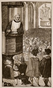 Martti Luther saarnaa, n. 1517 tekijältä German School